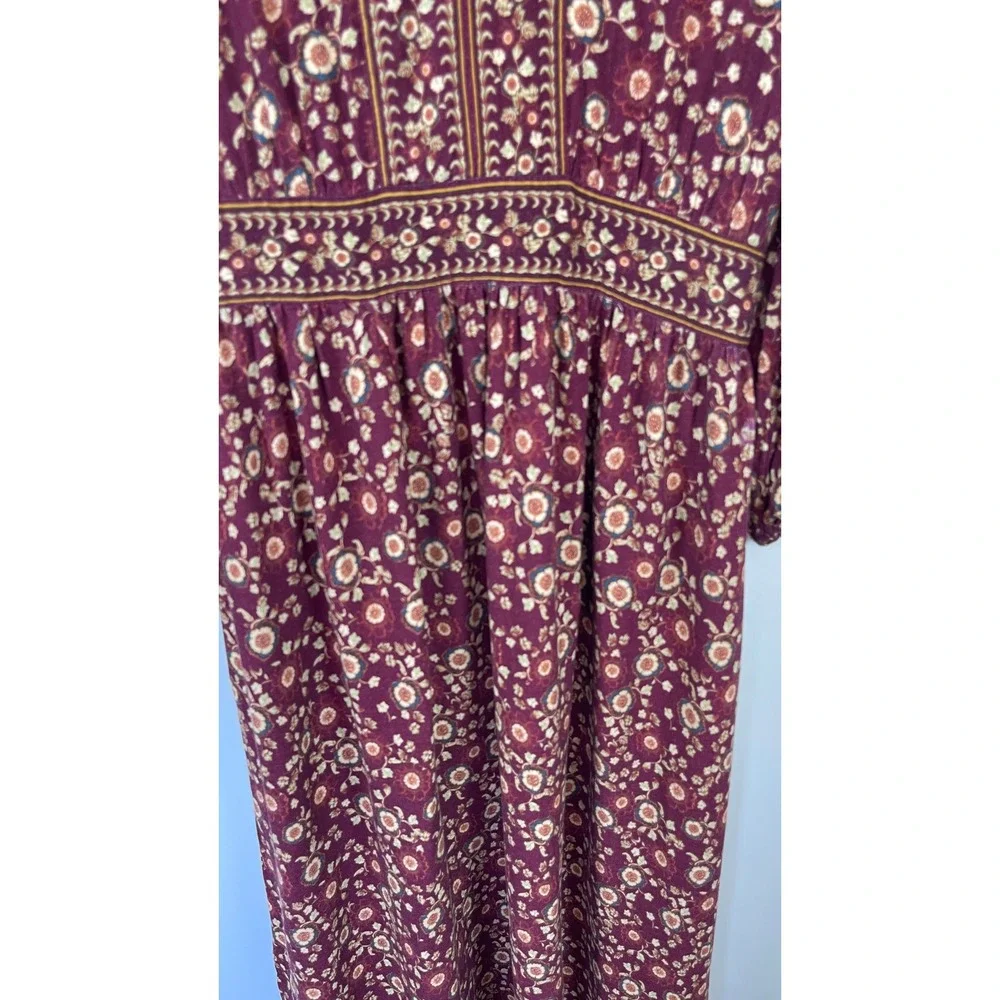 Max Studio Boho Floral Maxi Dress XS Pockets Flowy Earthy Cottagecore Praire